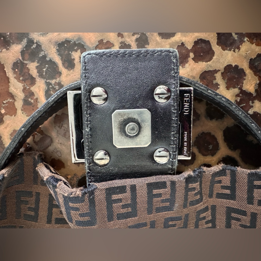 Vintage Fendi Monogram Brown and Black Messenger Bag - Picture 11 of 16